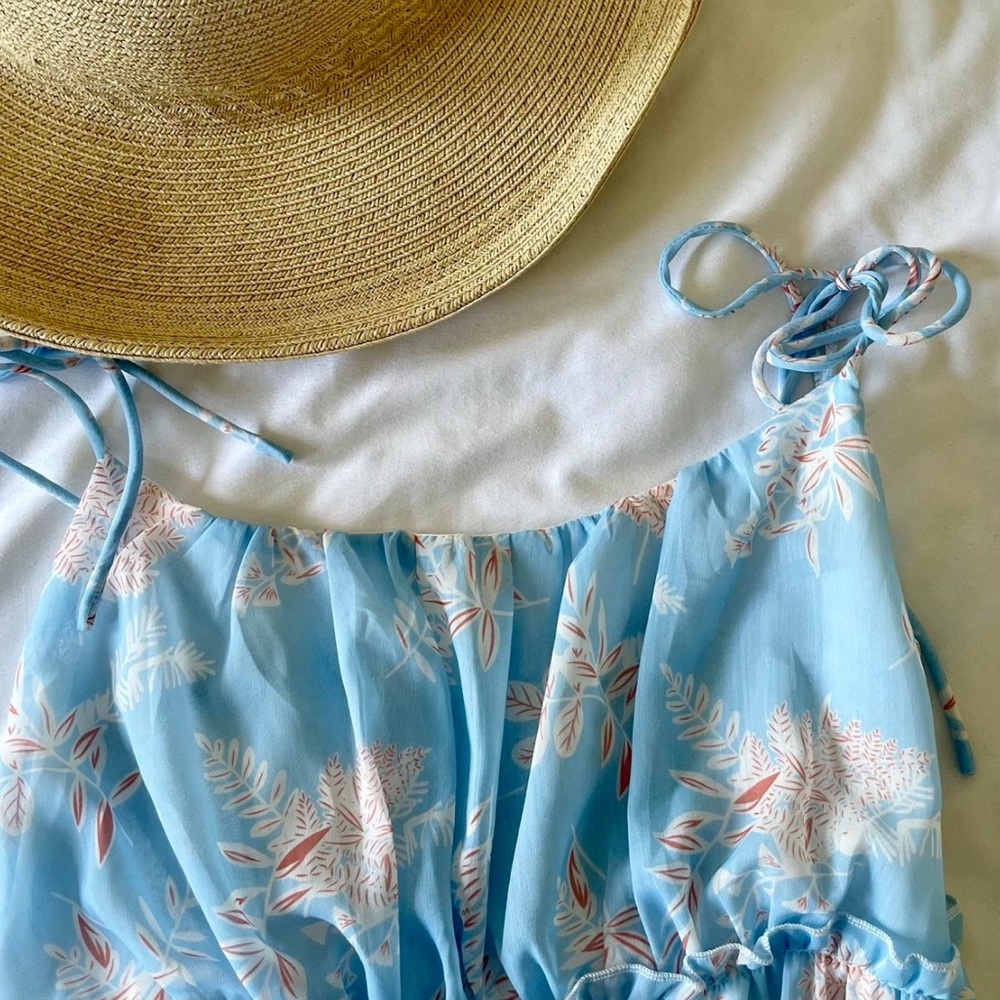 Blue Floral Mini Dress